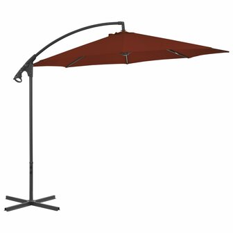 Zweefparasol met stalen paal 300 cm terracottakleurig 2