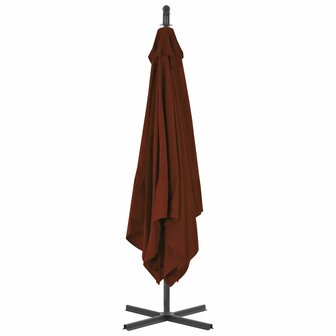 Zweefparasol met stalen paal 250x250 cm terracottakleurig 4