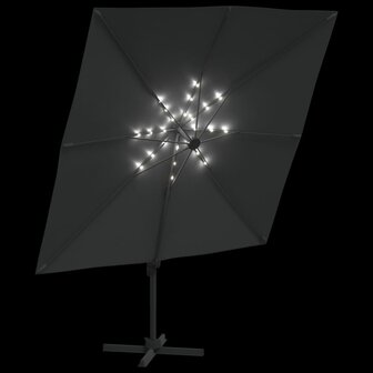 Zweefparasol met LED-verlichting 400x300 cm antracietkleurig 4