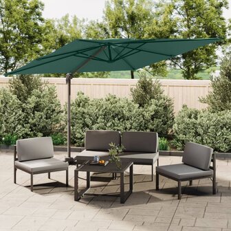 Zweefparasol met dubbel dak 300x300 cm groen 1