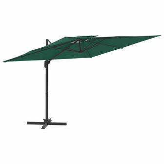 Zweefparasol met dubbel dak 300x300 cm groen 2