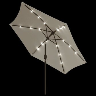 Zweefparasol kantelbaar met LED 3 m zandwit 5