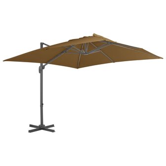 Zweefparasol met aluminium paal 300x300 cm taupe 1