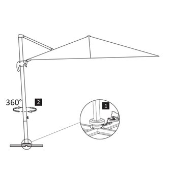 Zweefparasol met aluminium paal 300x300 cm taupe 8