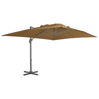 Zweefparasol met aluminium paal 400x300 cm taupe 1