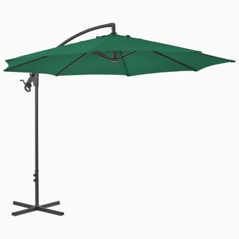 Zweefparasol met stalen paal 300 cm groen 2