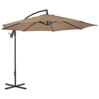 Zweefparasol met stalen paal 300 cm taupe 2