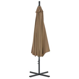 Zweefparasol met stalen paal 300 cm taupe 4