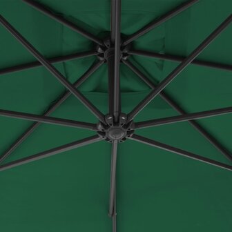 Zweefparasol met stalen paal 250x250 cm groen 5