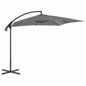 Zweefparasol met stalen paal 250x250 cm antraciet 1