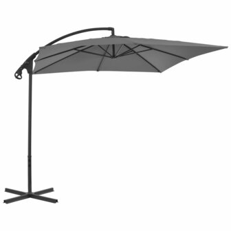 Zweefparasol met stalen paal 250x250 cm antraciet 2