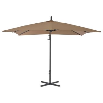 Zweefparasol met stalen paal 250x250 cm taupe 4