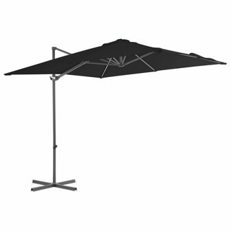 Zweefparasol met stalen paal 250x250 cm zwart 1