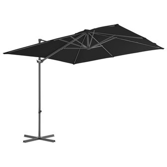 Zweefparasol met stalen paal 250x250 cm zwart 2