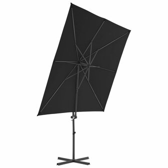 Zweefparasol met stalen paal 250x250 cm zwart 3