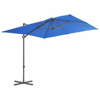 Zweefparasol met stalen paal 250x250 cm azuurblauw 2