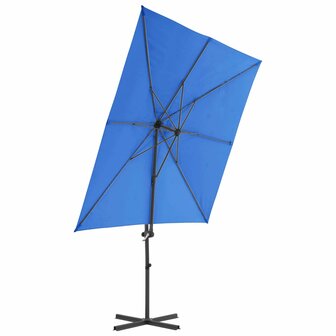 Zweefparasol met stalen paal 250x250 cm azuurblauw 3