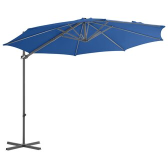 Zweefparasol met stalen paal 300 cm azuurblauw 2