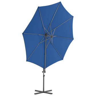 Zweefparasol met stalen paal 300 cm azuurblauw 3