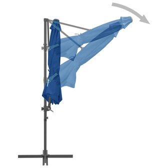 Zweefparasol met stalen paal 300 cm azuurblauw 5