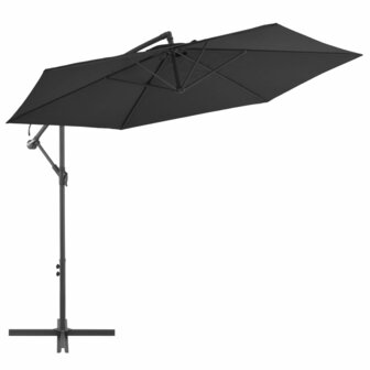 Zweefparasol met aluminium paal 300 cm zwart 1