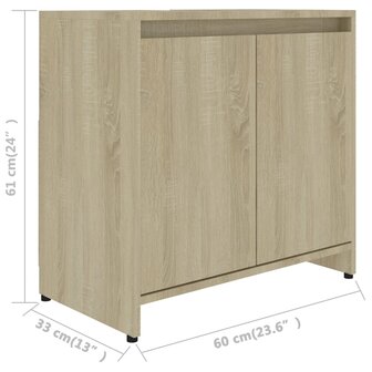 Badkamerkast 60x33x61 cm bewerkt hout sonoma eikenkleurig 11