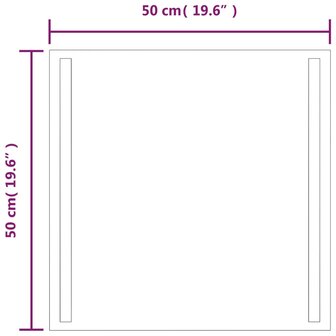 Badkamerspiegel LED 50x50 cm 5