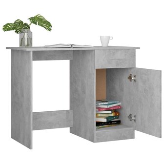 Bureau 100x50x76 cm bewerkt hout betongrijs 6