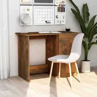 Bureau 100x50x76 cm bewerkt hout gerookt eikenkleurig 1