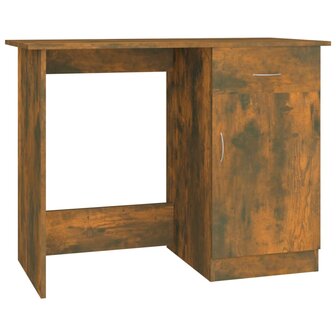 Bureau 100x50x76 cm bewerkt hout gerookt eikenkleurig 2