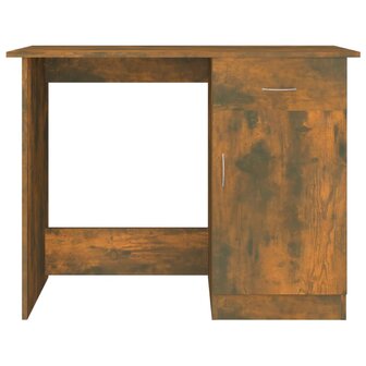 Bureau 100x50x76 cm bewerkt hout gerookt eikenkleurig 6