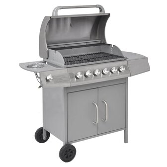 Gasbarbecue 6+1 kookzone zilver 2