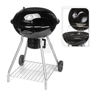 ProGarden Barbecuegrill op wielen zwart 2