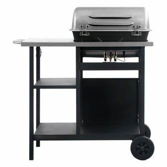 Gasbarbecue met 3-laags zijtafel zwart en zilverkleurig 4