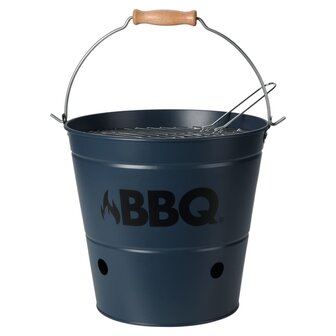 ProGarden Barbecue emmer BBQ 26 cm matblauw 1