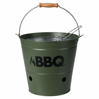 ProGarden Barbecue emmer BBQ 26 cm olijfgroen 1