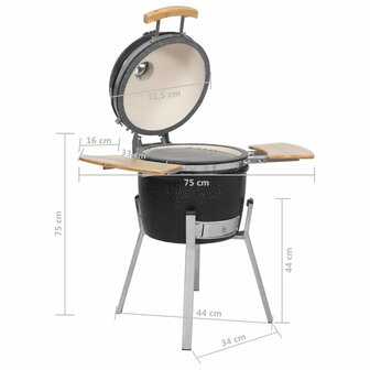 Kamado barbecue 76 cm keramiek 10