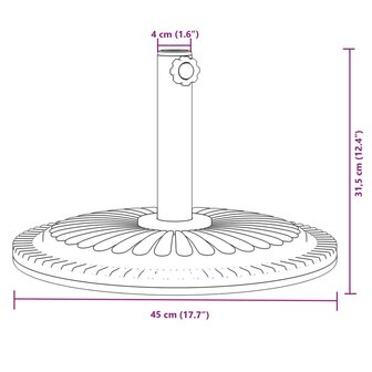 Parasolvoet voor stok van &Oslash;38 / 48 mm 12 kg rond 8