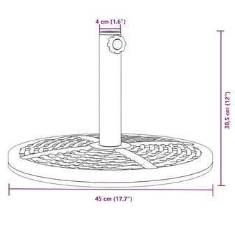 Parasolvoet voor stok van &Oslash;38 / 48 mm 12 kg rond 8