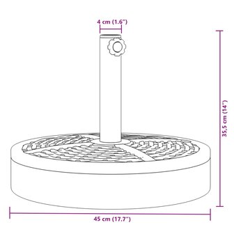 Parasolvoet voor stokken van &Oslash;38 / 48 mm 25 kg rond 8