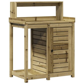 Oppottafel met schappen 82,5x50x109,5 cm ge&iuml;mpregneerd hout 2