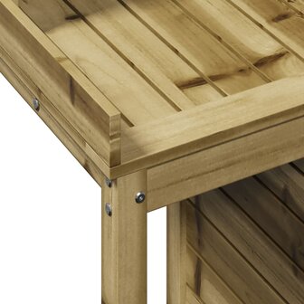 Oppottafel met schappen 82,5x50x109,5 cm ge&iuml;mpregneerd hout 8