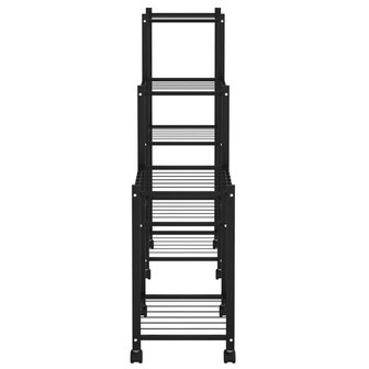 Bloemenstandaard met wielen 83x25x83,5 cm ijzer zwart 4