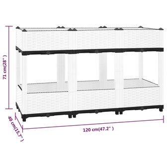 Plantenbak verhoogd 120x40x71 cm polypropeen 6