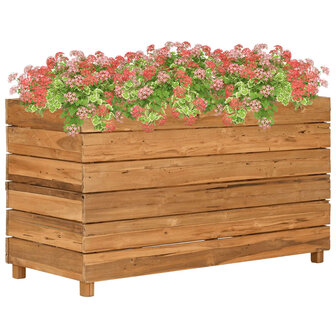 Plantenbak verhoogd 100x40x38 cm gerecycled teakhout en staal 1