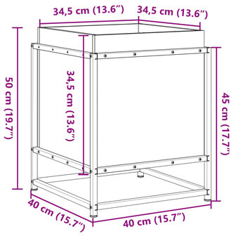 Plantenbak 40x40x50 cm massief douglashout 10