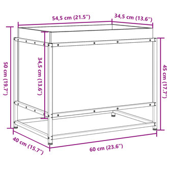 Plantenbak 60x40x50 cm massief grenenhout wasbruin 10