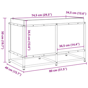 Plantenbak 80x40x50 cm massief grenenhout 10