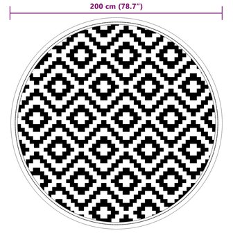 Buitenkleed &Oslash; 200 cm polypropeen grijs 6