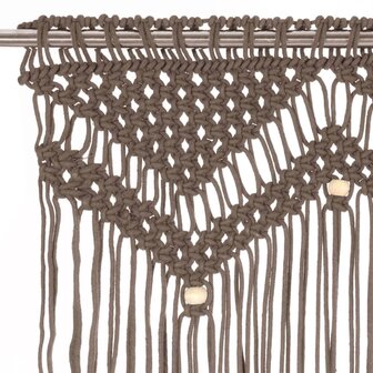 Gordijn macram&eacute; 140x240 cm katoen taupe 3